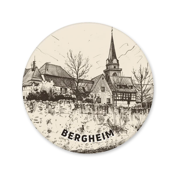 Church tower and houses of Bergheim