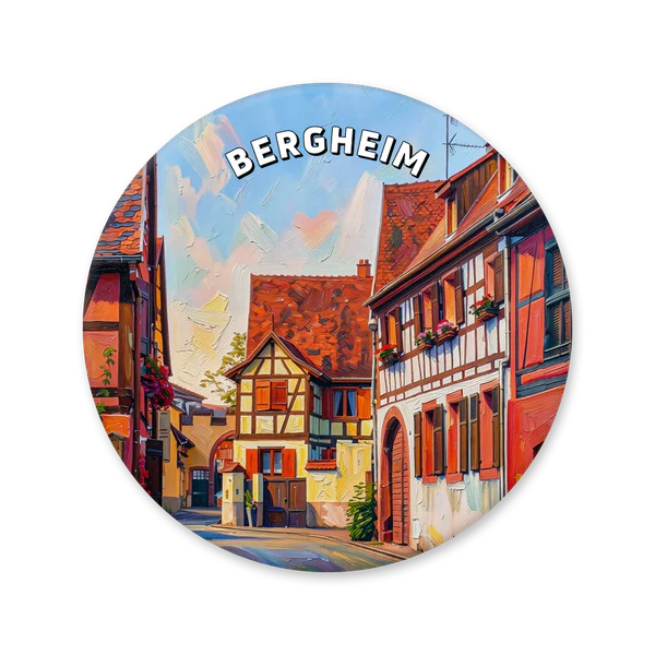 Half-timbered street in Bergheim