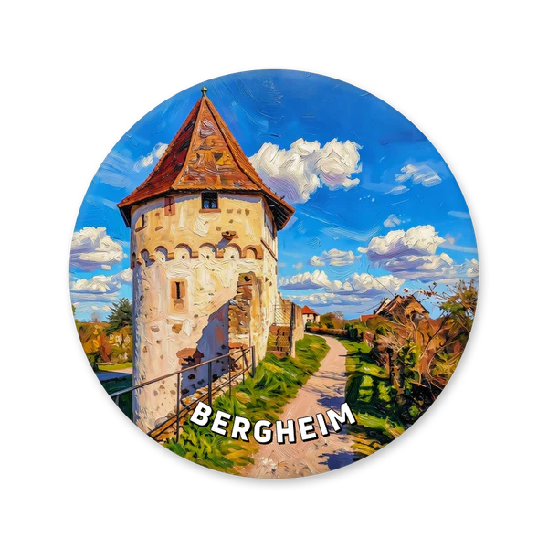 Fortified tower among the vineyards of Bergheim