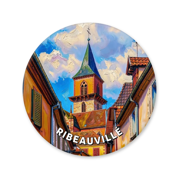 Church tower in Ribeauvillé’s old town