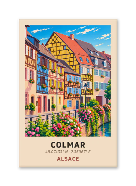 Colorful houses by the water in Colmar