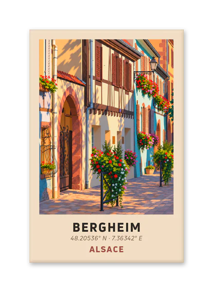 Flower-filled Street in Bergheim