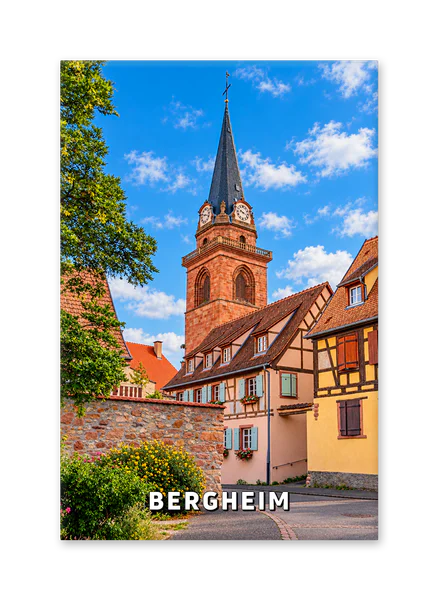 Bergheim’s Church Tower Above the Village Rooftops