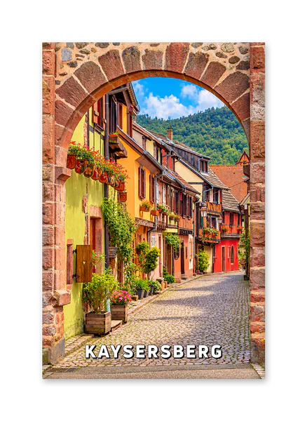 A Colorful Kaysersberg Street Through the Medieval Gateway