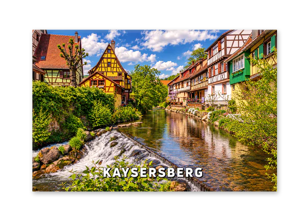 Colorful Houses Along the Weiss River in Kaysersberg